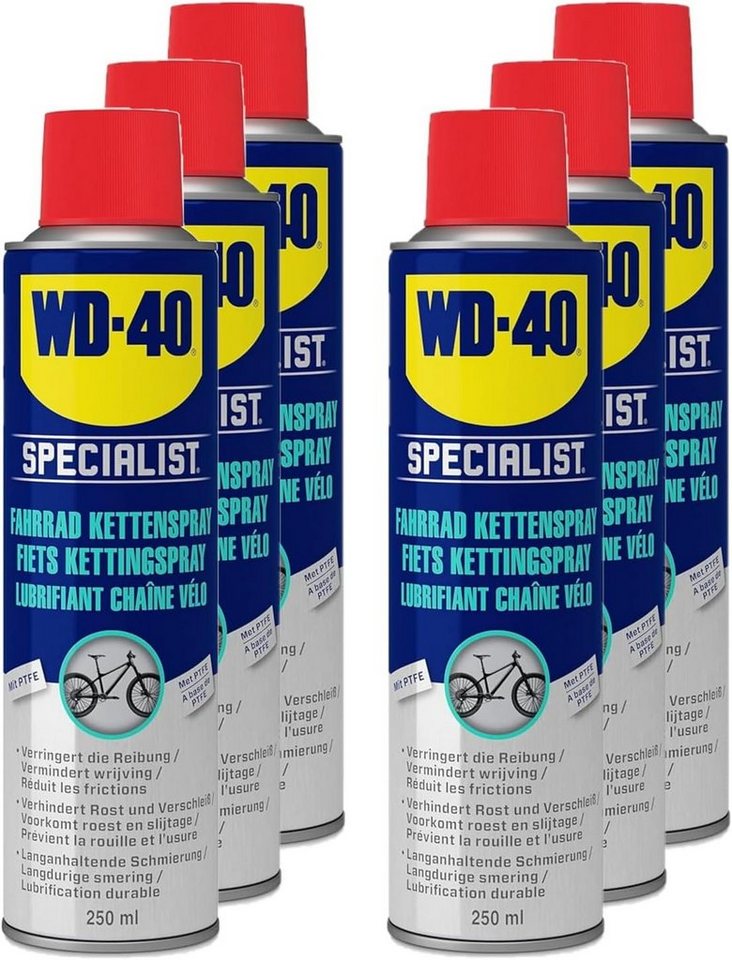 WD-40 Schmierfett Specialist Fahrrad Kettenspray 6x250ml, 1500 ml, (6-St) von WD-40