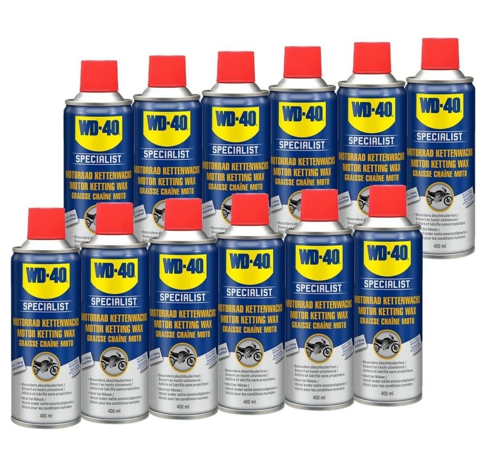 WD-40 Schmierfett Specialist Motorrad Kettenwachs 12x400ml, 4800 ml, (12-St) von WD-40