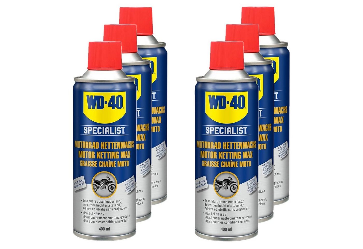 WD-40 Schmierfett Specialist Motorrad Kettenwachs 6x400ml, 2400 ml, (6-St) von WD-40