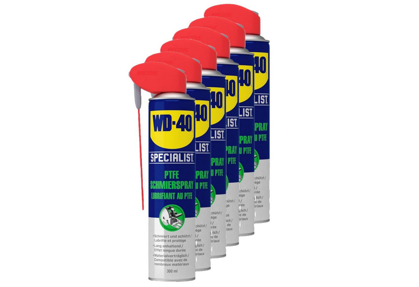 WD-40 Schmierfett Specialist Schmierspray Smart Straw 6x300ml, 1800 ml, (6-St) von WD-40