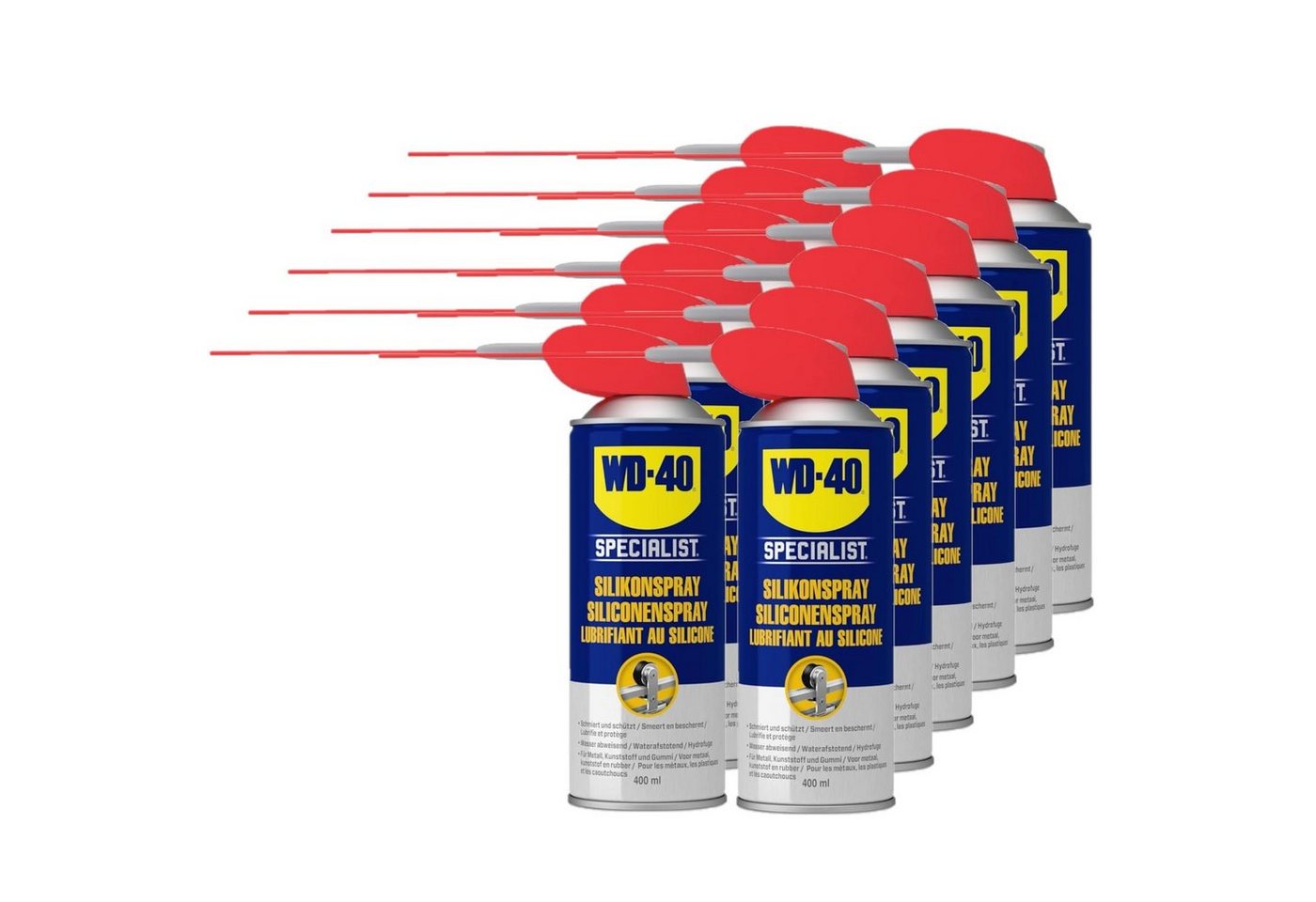 WD-40 Schmierfett Specialist Silikonspray Smart Straw 12x400ml, 4800 ml, (12-St) von WD-40