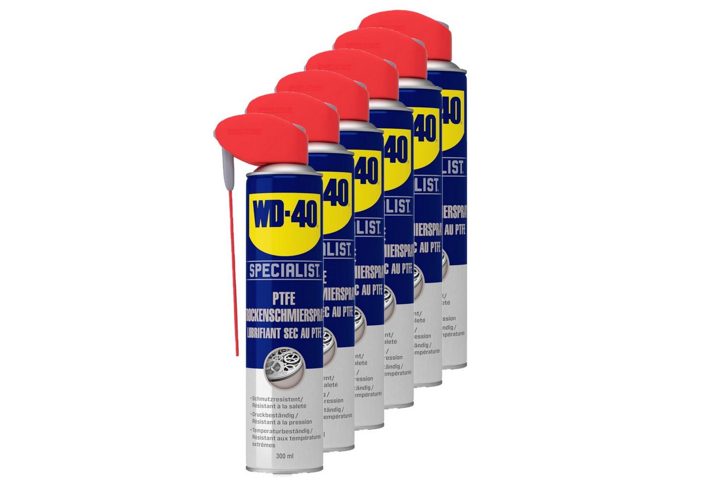 WD-40 Schmierfett Specialist Trockenschmierspray Smart Straw 6x300ml, 1800 ml, (6-St) von WD-40