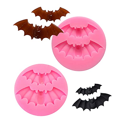 WonDerfulC 2 Stück Halloween Fondant Kuchen Silikon Fledermaus Formen 3D Vogel Mousse Cup Kuchen Dekoration Backform Ton Harz Eiswürfelform von WDC