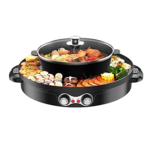 Grill Und Hot Pot Doppeltopf Integrierte Kochtopf 2 in 1 Elektrogrill und Hotpot von WDZCZDoo