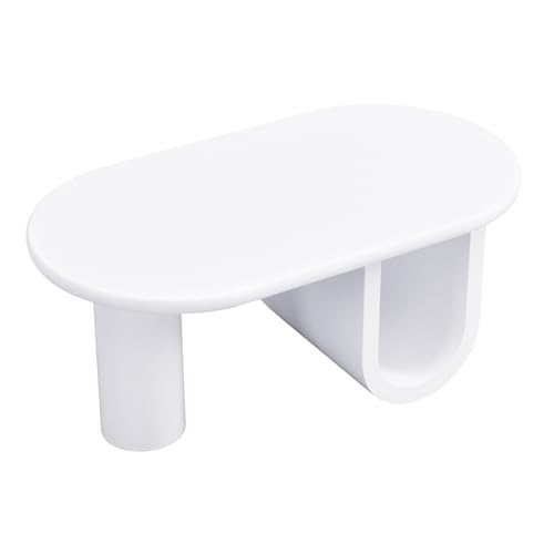 Moderner ovaler Couchtisch mit glatter Oberfläche, minimalistischem Look, stabilem Rundfuß und U-förmigem Beinstil, funktionaler Wohnzimmertisch mit großzügiger Ablagefläche und formschönem MDF-Korpus Moderner ovaler Couchtisch mit glatter Oberfläche, minimalistischem Look, stabilem Rundfuß und U-förmigem Beinstil, funktionaler Wohnzimmertisch mit großzügiger Ablagefläche und formschönem MDF-Korpus von WEALTHKING