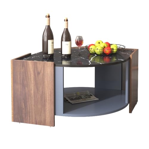 WEALTHKING Moderner Couchtisch mit strukturierter Marmoroptik Tischplatte und Walnuss-Dekor, Wohnzimmer Beistelltisch mit offener Ablagefläche, niedriger Kaffeetisch in stilvollem Kontrastdesign WEALTHKING Moderner Couchtisch mit strukturierter Marmoroptik Tischplatte und Walnuss-Dekor, Wohnzimmer Beistelltisch mit offener Ablagefläche, niedriger Kaffeetisch in stilvollem Kontrastdesign von WEALTHKING