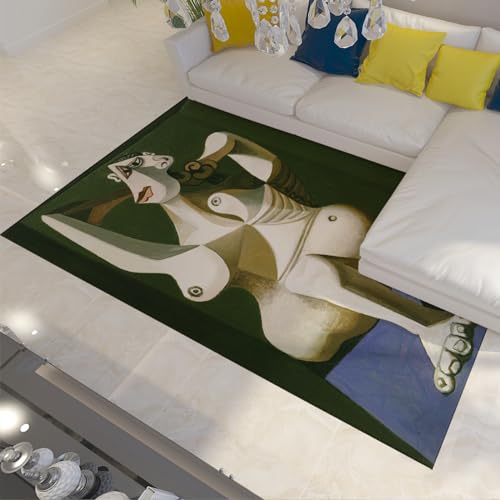 WEECHAINGE Frau Dressing Her Hair Area Teppich Picasso Style Fußmatte Bodenmatte mit Rutschfester Gummirückseite Home Art Comfort Eingangsteppiche 60x90cm von WEECHAINGE