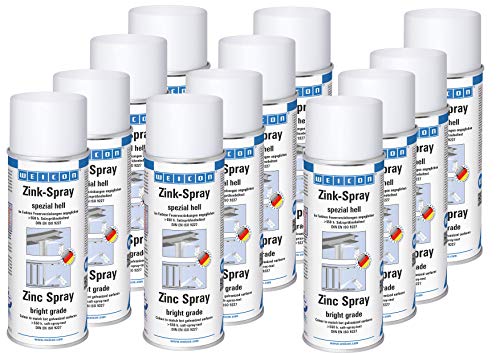 WEICON Zink-Spray spezial hell 400 ml 12er Set | Rostschutzfarbe für alle Metalloberflächen | an frische Feuerverzinkung angeglichen von WEICON