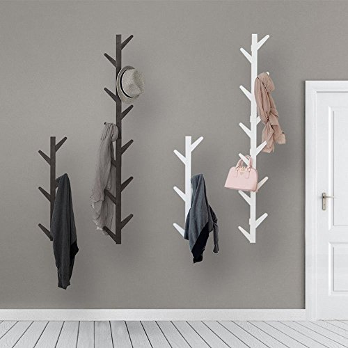 WEII Garderobe Massivholz Wand hängende Dekoration Wohnzimmer Schlafzimmer Aufhänger Handtuch Rack, braun, 78 * 22 * 7cm von WEII