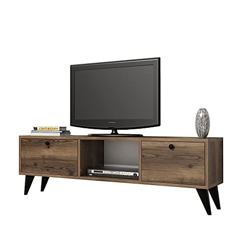 WellHome TV Tisch Niger Nussbaum Schwarz 138x42,6x29,5 cm von WELL HOME MOBILIARIO & DECORACIÓN