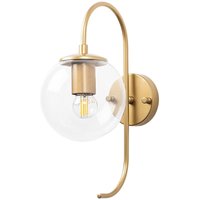 Wellhome - Gebogene Wandleuchte, transparent, Metall, goldglänzend, 15x27x36, Fassung E14 Max 15 w von WELLHOME