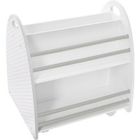 Weißes und graues Bücherregal für Kinder Abmessungen: L.47,5xD.40xH.50cm von WELLHOME