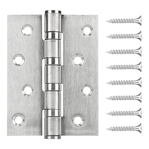 WELLOCKS 3 Stück Edelstahl Tür-Scharnier 10x7,5cm Scharnieren Set, 3mm dick Klein Tür Schaniere Aussen Silber Türscharniere Leise Glattes (D040) von WELLOCKS