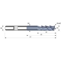 VHM-Fräser vrcp stahl 6,0/EF0,13 D2=6HA L2=22 L1=80 D3=5,5 L3=42 Z=4 - Wemag von WEMAG