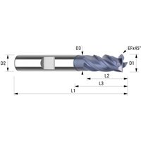 VHM-Fräser TiAlN Uni 12,0/EF0,3 D2=12HA L2=26 L1=83 D3=11,5 L3=38 Z=4 - Wemag von WEMAG