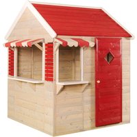 Holz Spielhaus Dachs inkl. Markisen Natur 120x120x155 cm - Wendi Toys von WENDI TOYS