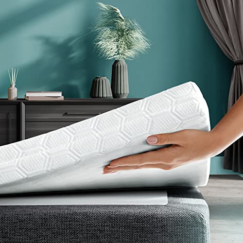 WENDRE Matratzen Topper 100x200cm Boxspringbett - Bequeme 7cm Kaltschaum Matratzenauflage - Matratzentopper 100x200cm mit Antirutsch - Langlebig & Pflegeleicht - Mattress Topper - Bett Topper von WENDRE