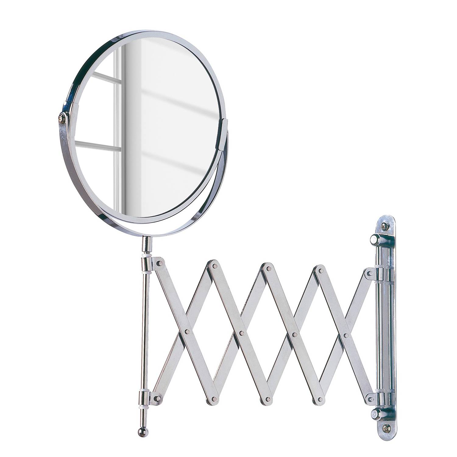 WENKO Kosmetik-Wandspiegel Teleskop Chrom Stahl/Kunststoff 19x39x50 cm (BxHxT) von WENKO