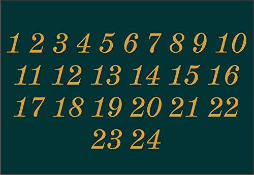 WERBUNGkreativ Zahlen Aufkleber Adventskalender 1 bis 24 Klebezahlen Zahlenaufkleber - Größenwahl und Farbwahl aus 33 Farben matt oder glänzend von WERBUNGkreativ