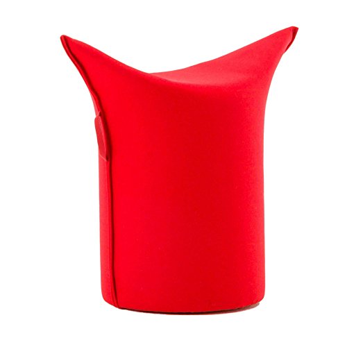 WERTHER Zipfelhocker Polsterhocker Sitzhocker Indoor Rot inkl. Leder-Griffschlaufe 3 Jahre Garantie Sitzhöhe 500 mm B 620 x T 360 x H 600 mm von WERTHER
