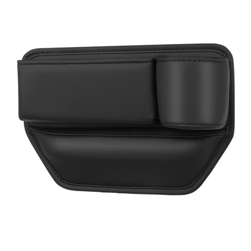 WEYEZE Autositze LüCken Organizer für Skoda Fabia Octavia Rapid Yeti Combi Karop Kodiaq Leder Multifunktionale Auto Sitzlückenbox Anwendbar Autositz LüCkenfüLler Aufbewahrungsbox,Passenger Black von WEYEZE