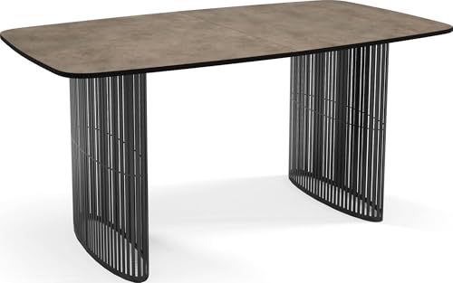 Esstisch Rechteckig Ausziehbar mit Lamellen im Loft-Stil – 200 bis 280 cm – Schwarzen Metallbeinen, Industrieller Tisch mit Abgerundeten Ecken für 12-16 Personen – Wohnzimmer – Beton-Optik Dunkelgrau Esstisch Rechteckig Ausziehbar mit Lamellen im Loft-Stil – 200 bis 280 cm – Schwarzen Metallbeinen, Industrieller Tisch mit Abgerundeten Ecken für 12-16 Personen – Wohnzimmer – Beton-Optik Dunkelgrau von WFL GROUP