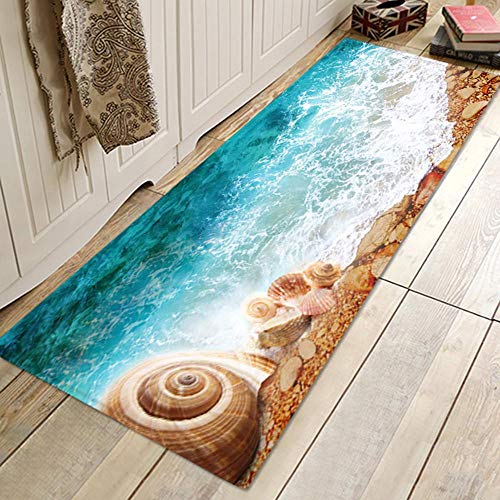 WGOO Carpet Küchenmatten Anti-Rutsch waschbar Innenbereich Teppiche Küchenteppich Küchenläufer Matte Set,Wunderschöner Badezimmer-Teppich Mit 8MM Dicke Und Meerblick,60X180CM von WGOO Carpet