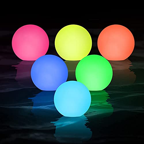 6pcs schwimmendes Poollicht, LED-Spa-Licht, IP68 wasserdichtes RGB 16-Farbwechsel-Badewannen-Nachtlicht, beleuchtetes Ball-Licht für Kindergeschenk, Whirlpool von WHATOOK