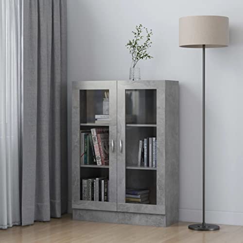 WIFESE Aktenschrank Betongrau 82,5x30,5x115 cm Schrank Klein KüChenschrank Konsole Mehrzweckschrank Garderobenschrank Sideboard Vorratsschrank SchräNke Beistellschrank von WIFESE