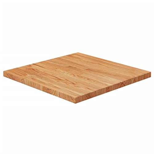 WIFESE Hellbraun Tischplatte Behandelte Eiche Couchtisch Tabletop Massivholzplatte Esstisch Holzplatte Massiv Tischplatte Massivholz Tischplatte Eiche Tischplatte Holz Quadratisch 50x50x2,5cm von WIFESE