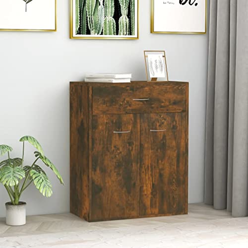 WIFESE Kommode Sideboard Räuchereiche 60x30x75 cm Holzwerkstoff KüChenschrank Komodenschrank Kommode Flur Sideboard Schlafzimmer Unterschrank KüChe Flurschrank Schmal Schrank von WIFESE