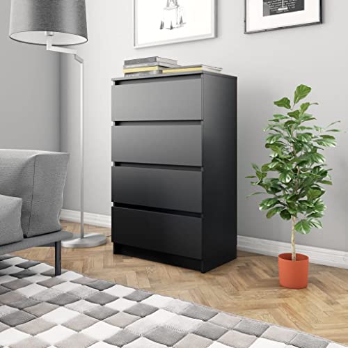 WIFESE Sideboard Schwarz 60x35x98,5 cm Holzwerkstoff Kommode KüChenschrank Schrank Klein Kommode Schmal Flurschrank Schlafzimmer Kommode Flur MöBel Badschrank Schmal Regal von WIFESE