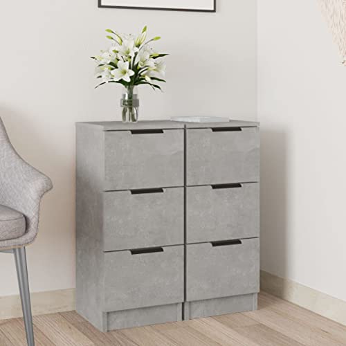 WIFESE Sideboards 2 STK. Betongrau 30x30x70 cm Flurschrank KüChenschrank Schrank Klein Kommode Schmal Flurschrank Schmal Badezimmerschrank Komodenschrank Wohnzimmerschrank von WIFESE