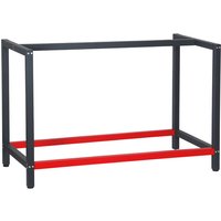 Werkbank Gestell 125x57x81 cm aus Stahl Werkbankgestell Anthrazit Rot Tischgestell Werkstatt von XPOTOOL