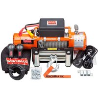 Winchmax - 6.123 kg originale orangefarbene 12-V-Elektrowinde. 26 m x 9,5 mm Stahlseil. Drahtlose Fernbedienungen. von WINCHMAX