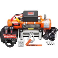 Winchmax - 6.123 kg originale orangefarbene 24-V-Elektrowinde. 26 m x 9,5 mm Stahlseil. Drahtlose Fernbedienungen. von WINCHMAX