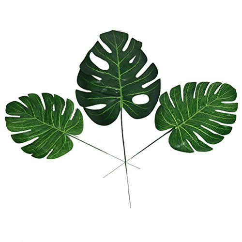 Tropische Blätter Künstliche Blätter Kunststoff Pflanz für Haus Büro Dekoration 10pcs - Größe S von WINOMO