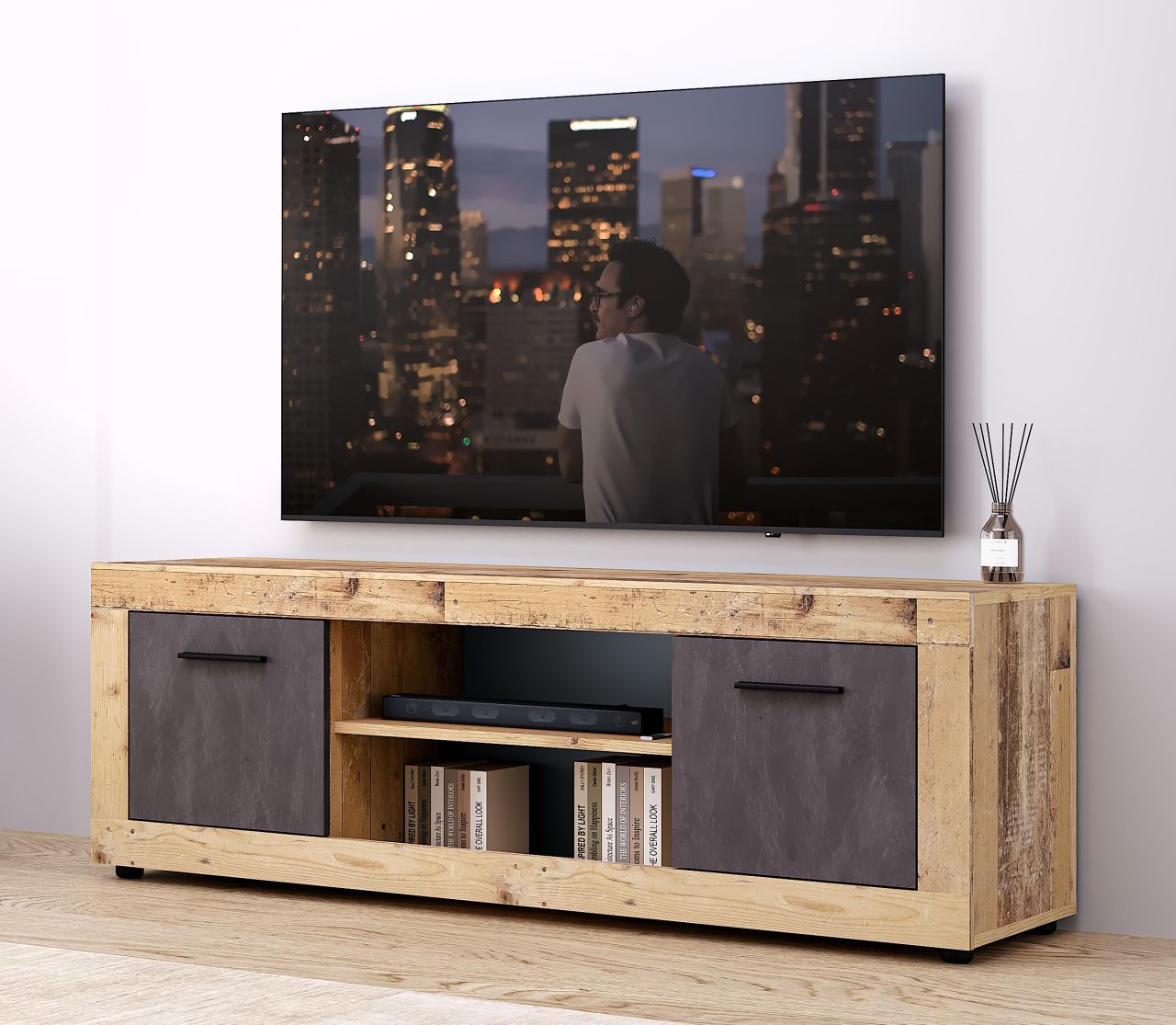 Lowboard 140 Fernsehkommode Fernsehtisch TV-Kommode Möbel Old Style / Matera von WIPMEB