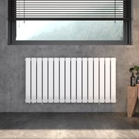 Designheizkörper Paneelheizkörper horizontal weiß für Wohnraum und Bad Höhe 600 mm Einlagig Breite 604 mm mit Anschluss-Set Weiß von WITEN&NOCK