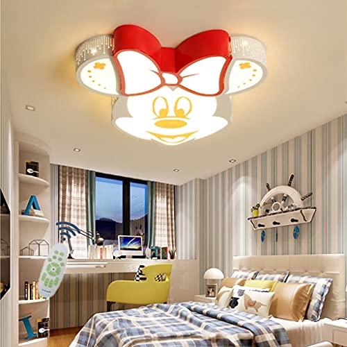 WJCJ Kinderzimmer Minnie Deckenleuchte LED Moderne dimmbare Deckenlampe Acryl Augenschutz Deckenlicht Cartoon Mickey Mouse Lampe Schlafzimmer Lampe Kindergarten Kronleuchter von WJCJ
