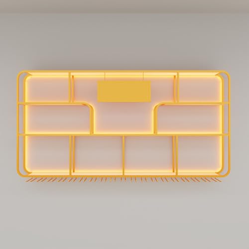 Modernes Weinregal aus Metall zur Wandmontage mit LED-Licht, schwebende 3-stufige Regale zur Präsentation von Spirituosen, Weinglashalter und Aufbewahrung aus Eisen – ideal als Dekoration fü Modernes Weinregal aus Metall zur Wandmontage mit LED-Licht, schwebende 3-stufige Regale zur Präsentation von Spirituosen, Weinglashalter und Aufbewahrung aus Eisen – ideal als Dekoration fü von WJDREPKHY