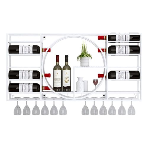Weinregal im Vintage-Stil zur Wandmontage mit hängendem Spirituosenregal aus Metall – multifunktionales Lagerregal für Weinflaschen und Whiskygläser – perfekt für Zuhause, Restaurants oder B Weinregal im Vintage-Stil zur Wandmontage mit hängendem Spirituosenregal aus Metall – multifunktionales Lagerregal für Weinflaschen und Whiskygläser – perfekt für Zuhause, Restaurants oder B von WJDREPKHY