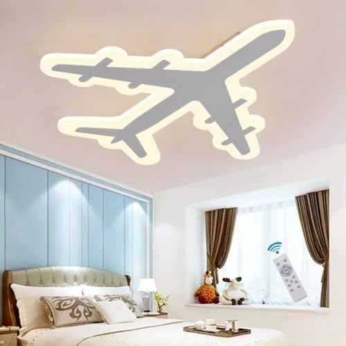 WJLL LED Deckenleuchten für kinderzimmer modern dimmbar mit Fernbedienung Deckenlampe weiß Flugzeug Decke Lampen Kinderlampe Acryl Pendelleuchte Jungen Mädchen Schlafzimmer Beleuchtung Leuchten 60cm von WJLL