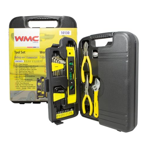 WMC TOOLS 130-teiliges Universal-Werkzeugset im Koffer - Unverzichtbar für Heimreparaturen, Wartung und Bauvorhaben von WMC TOOLS