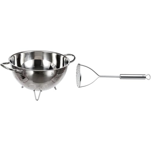 WMF Gourmet Sieb Edelstahl 24 cm, Seiher mit Standfüßen & Profi Plus Kartoffelstampfer 28,5 cm, Cromargan Edelstahl teilmattiert, spülmaschinengeeignet WMF Gourmet Sieb Edelstahl 24 cm, Seiher mit Standfüßen & Profi Plus Kartoffelstampfer 28,5 cm, Cromargan Edelstahl teilmattiert, spülmaschinengeeignet von WMF