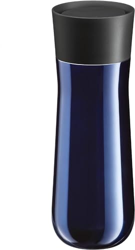 WMF Impulse Isolierbecher 350 ml, Thermobecher mit Automatikverschluss, 360°-Trinköffnung, hält Getränke 8h heiß/12h kalt, blau von WMF