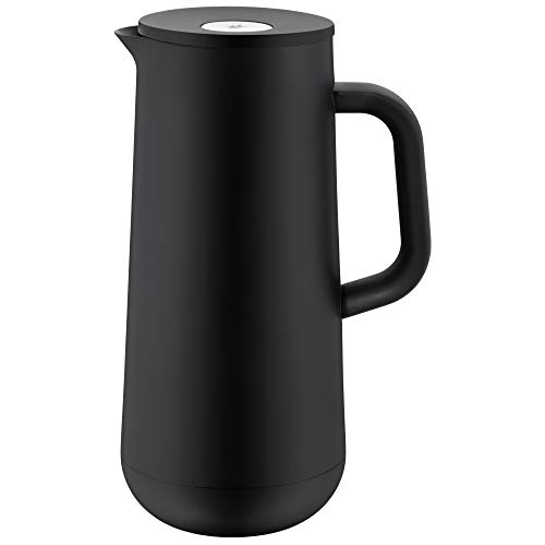 WMF Impulse Thermoskanne 1l, Isolierkanne für Kaffee oder Tee, Druckverschluss, hält Getränke 24h kalt & warm, schwarz von WMF