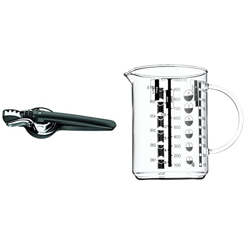 WMF Top Tools Zitruspresse manuell 8 cm, Cromargan Edelstahl, Hebel-Saftpresse & Gourmet Glas Messbecher 1l, hitzebeständiges Glas, Skalierung für Liter, Milliliter, Tassen und Gramm von WMF