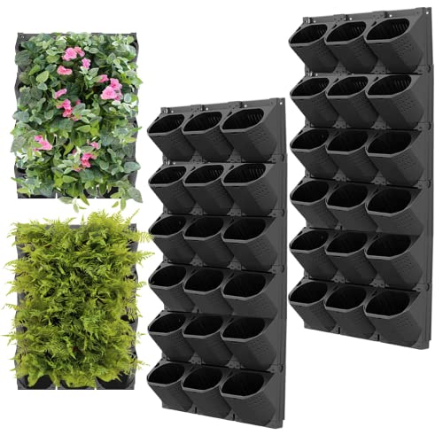 WMLBK Vertical Living Green Wall with 36Pots, Self-Watering Plant Pots Indoor 495 * 145 * 188mm Wall Planting Pot Easy Installation Self Watering Wall Planter for Indoor and Outdoor von WMLBK