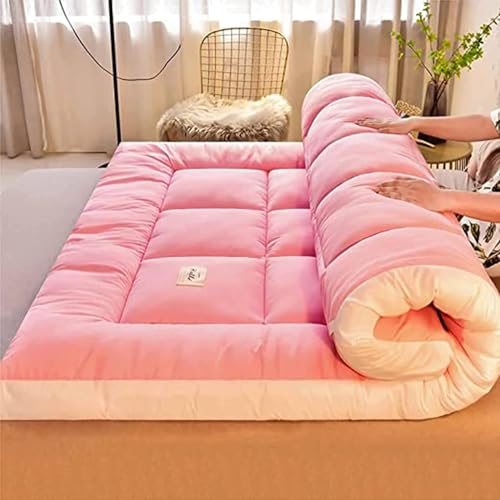 WNRLL Japanische Klappmatratze Doppel Futon Bodenmatte Weiche Tatami Gesteppte Isomatte Camping rutschfest und atmungsaktiv für Heim Schlafsaal,1,150x200cm von WNRLL